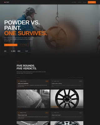 Industrial Automotive Powder Coating Landing Page Template