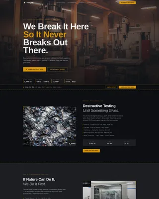 Industrial Automotive Testing Lab Landing Page