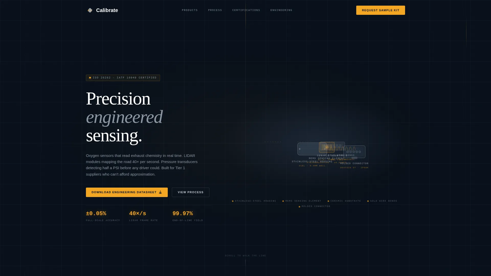 Precision Automotive Sensor Landing Page Template