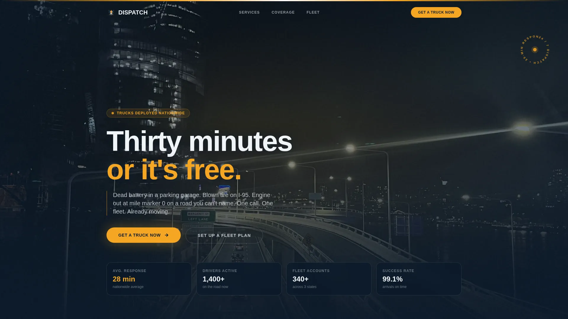 Roadside Assistance Landing Page Template