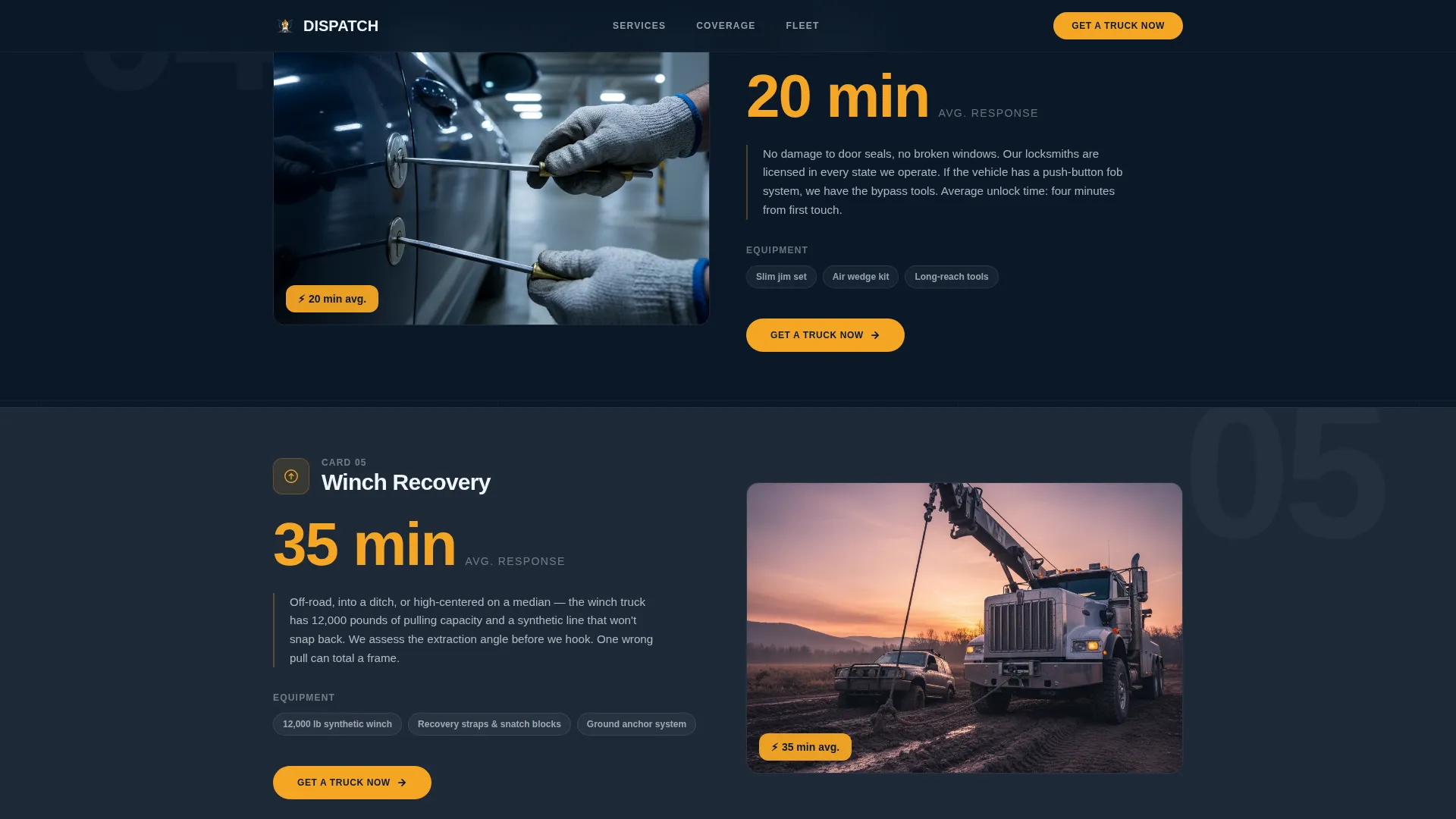 Roadside Assistance Landing Page Template