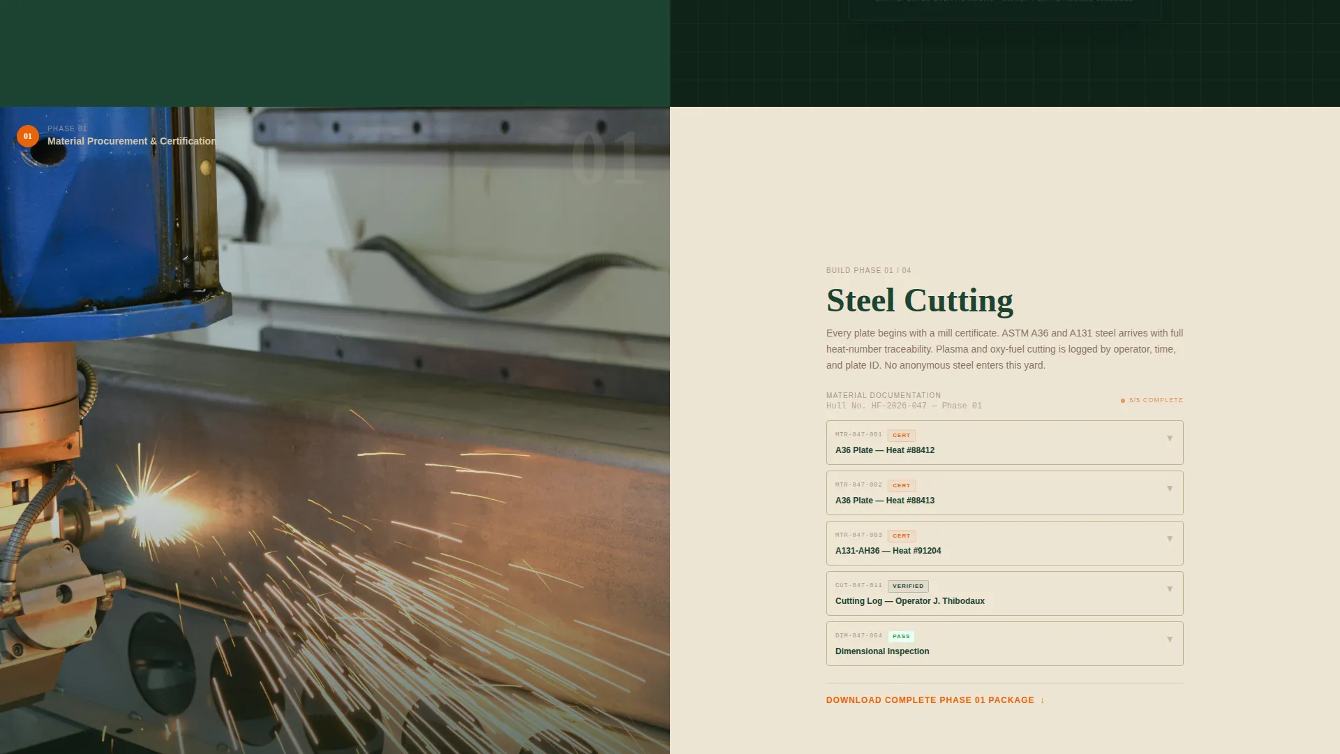 Transparent Barge Builder Landing Page Template