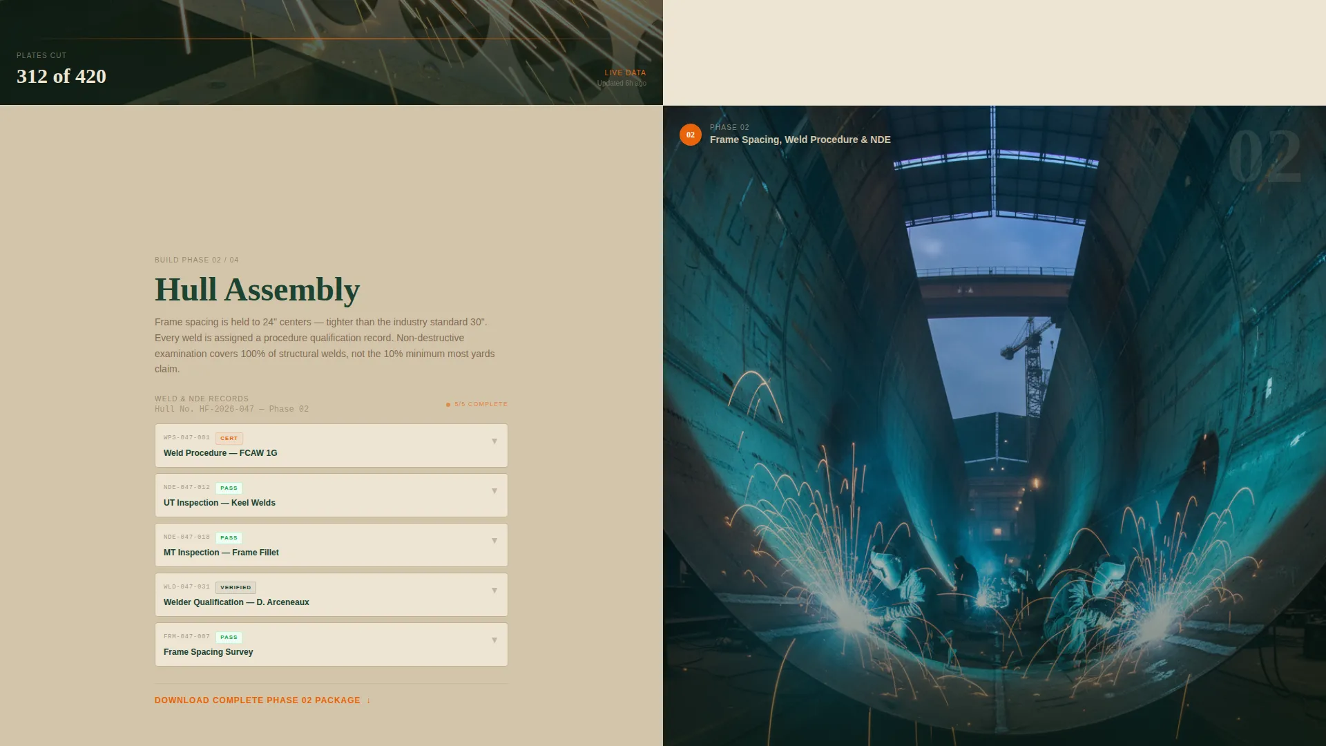 Transparent Barge Builder Landing Page Template