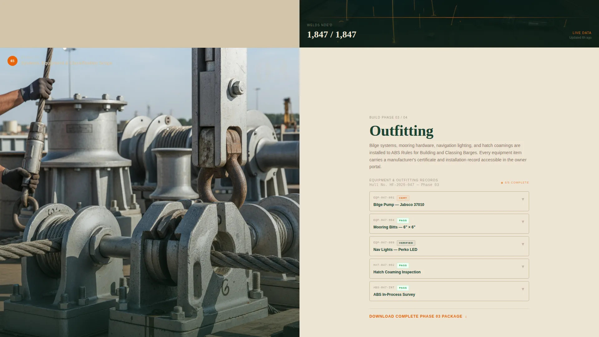 Transparent Barge Builder Landing Page Template