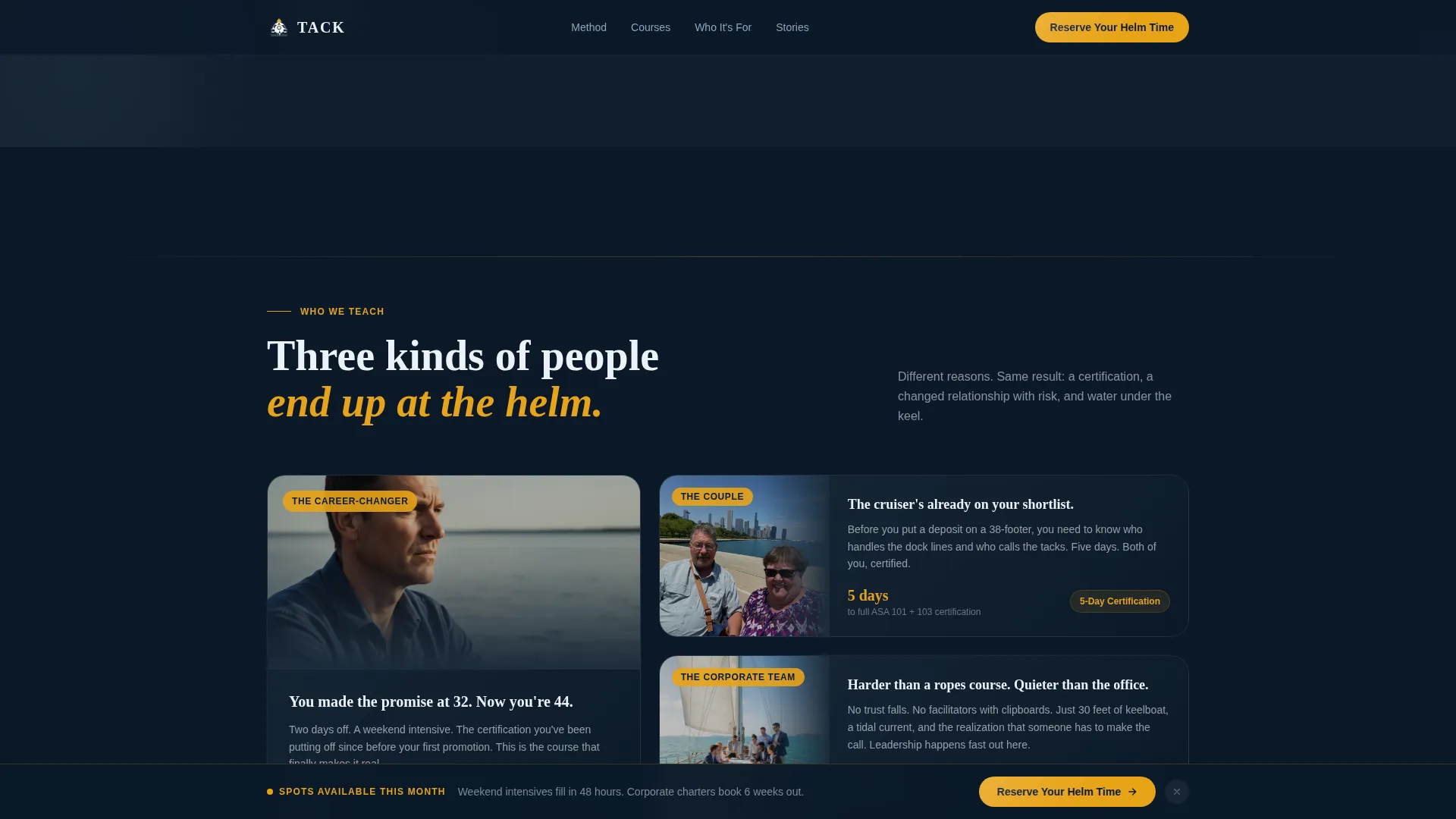 Sailing School Booking Landing Page Template