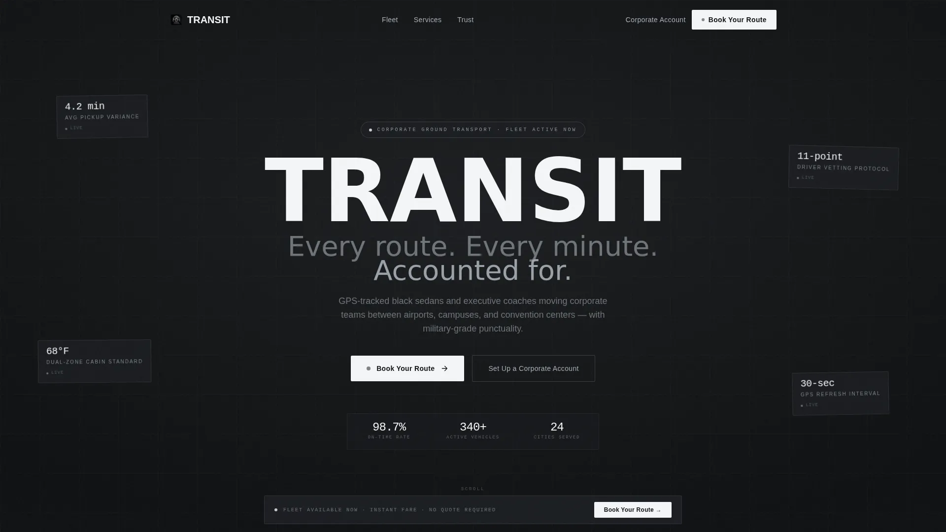 Public Transit & Infrastructure Booking Website Template