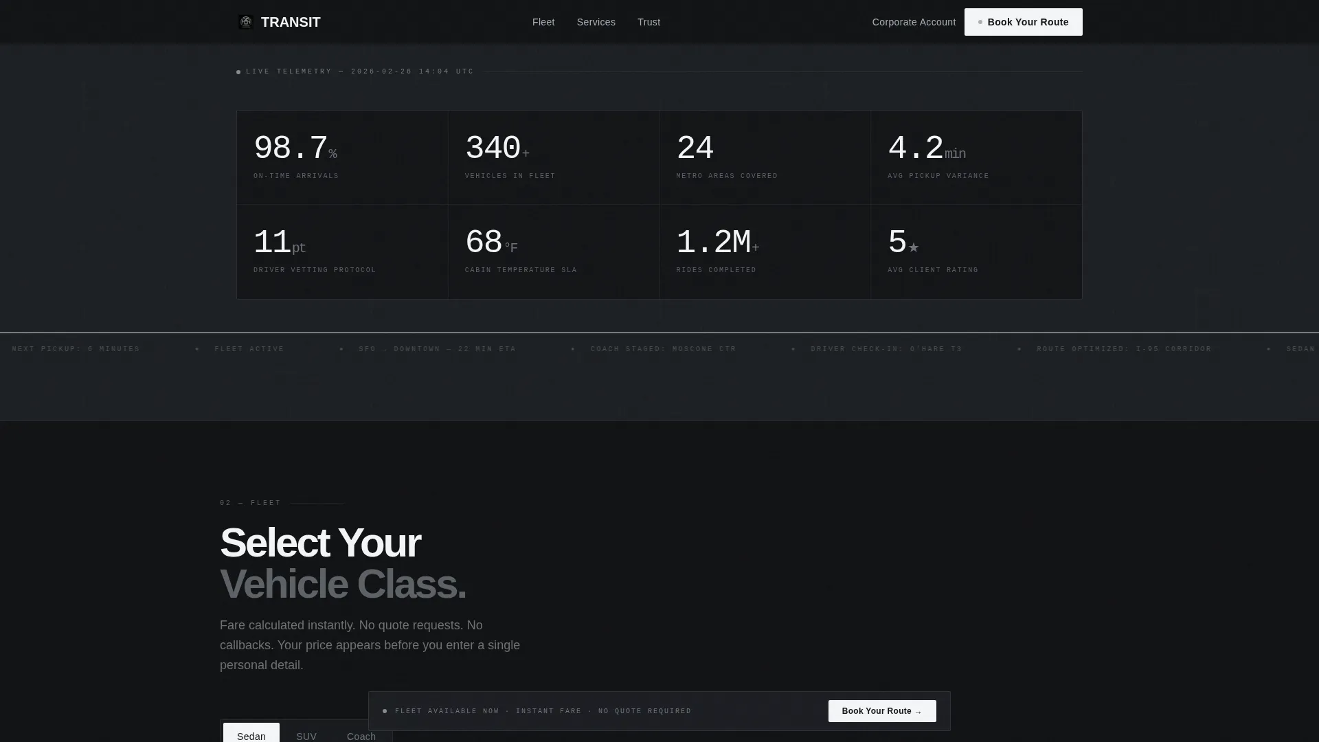 Public Transit & Infrastructure Booking Website Template