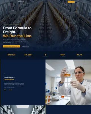 Beverage Manufacturing Landing Page Template