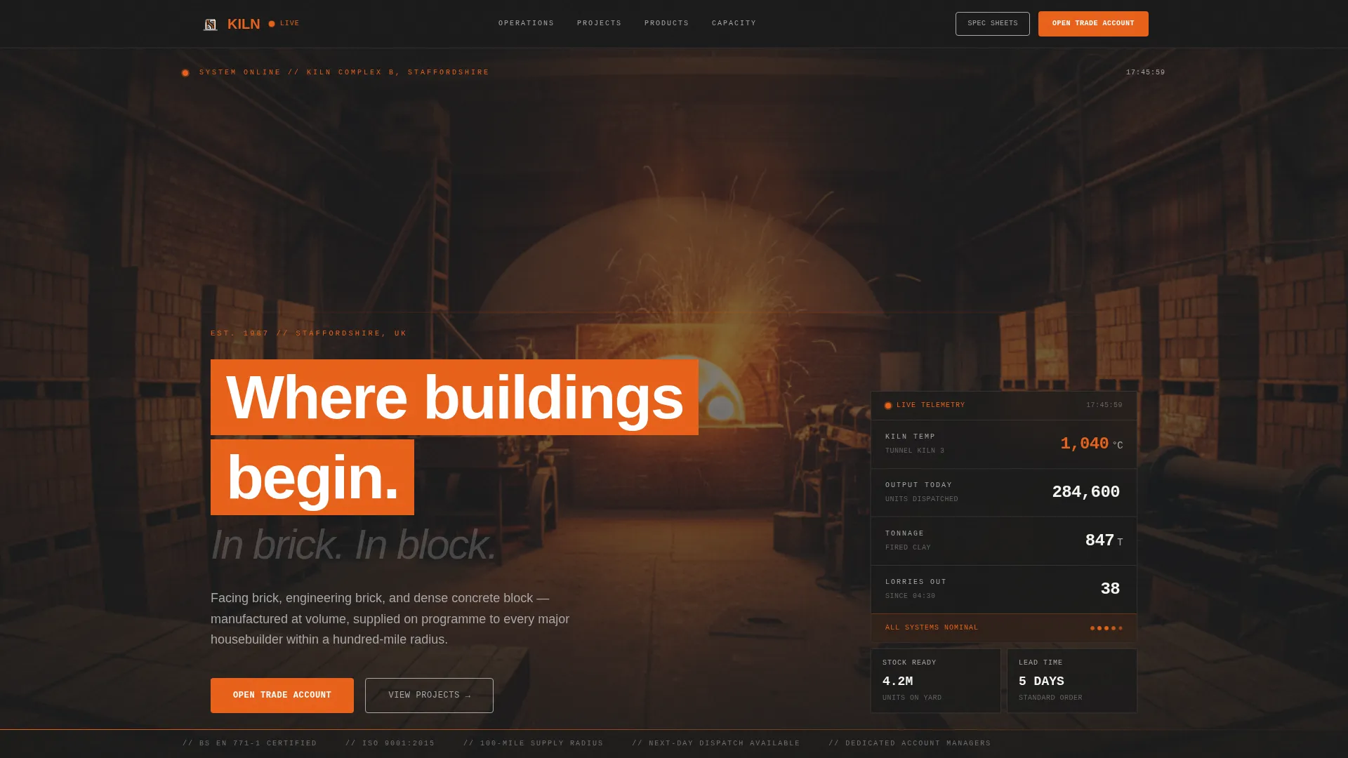 Brick & Block Manufacturer Landing Page Template