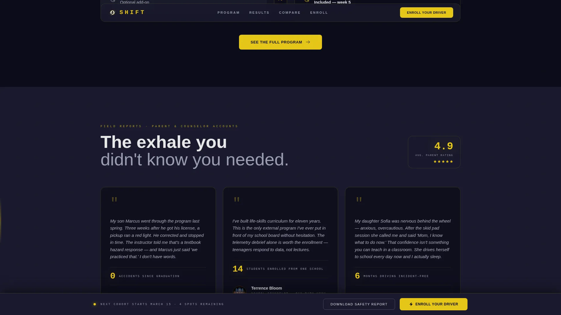 Teen Driver Program Landing Page Template