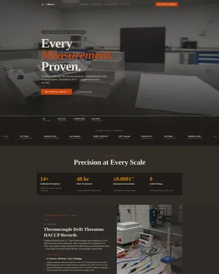 Precision Calibration Service Landing Page Template