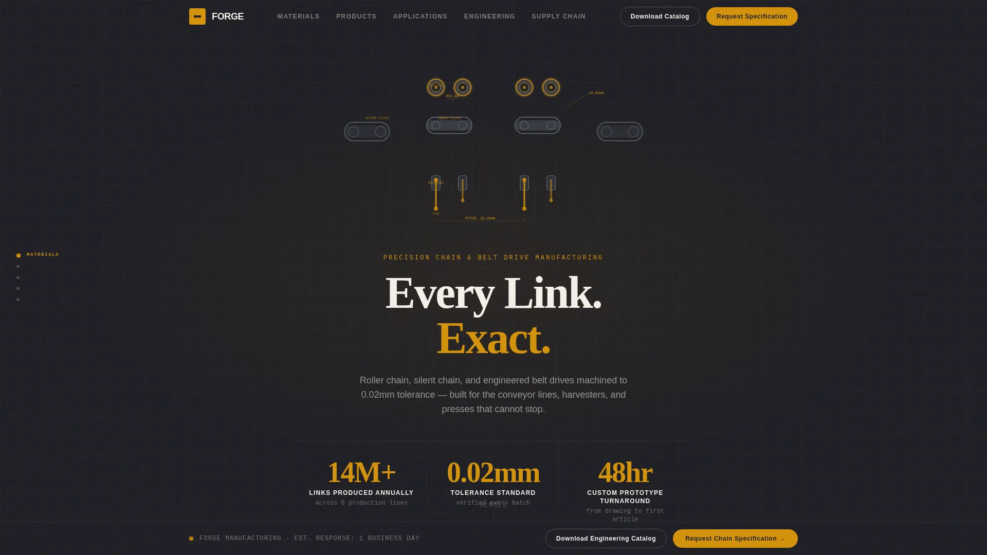 Precision Chain & Belt Manufacturer Landing Page Template