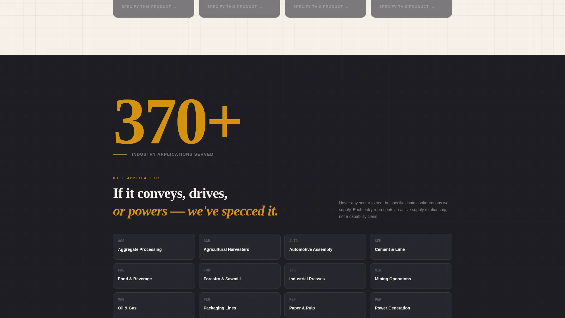 Precision Chain & Belt Manufacturer Landing Page Template