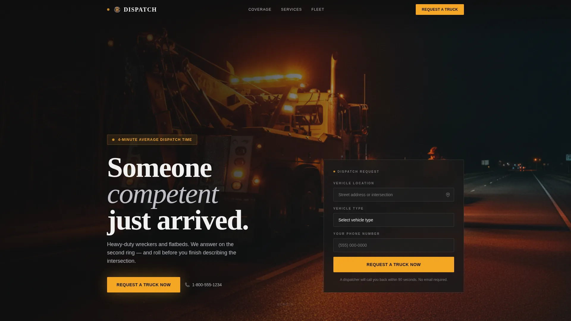 Towing & Roadside Assistance Professional Website Template