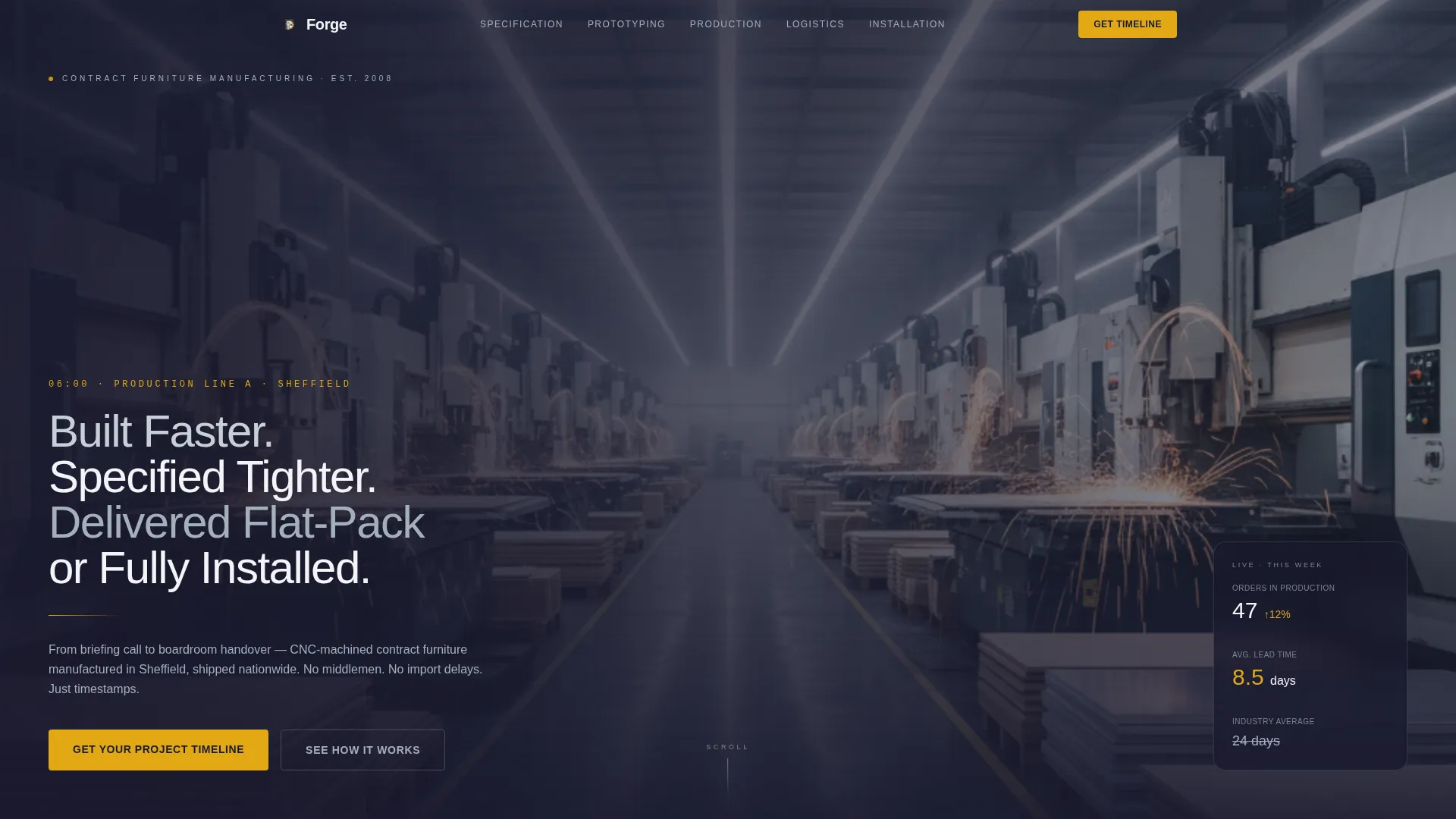 Commercial Furniture Factory Landing Page Template