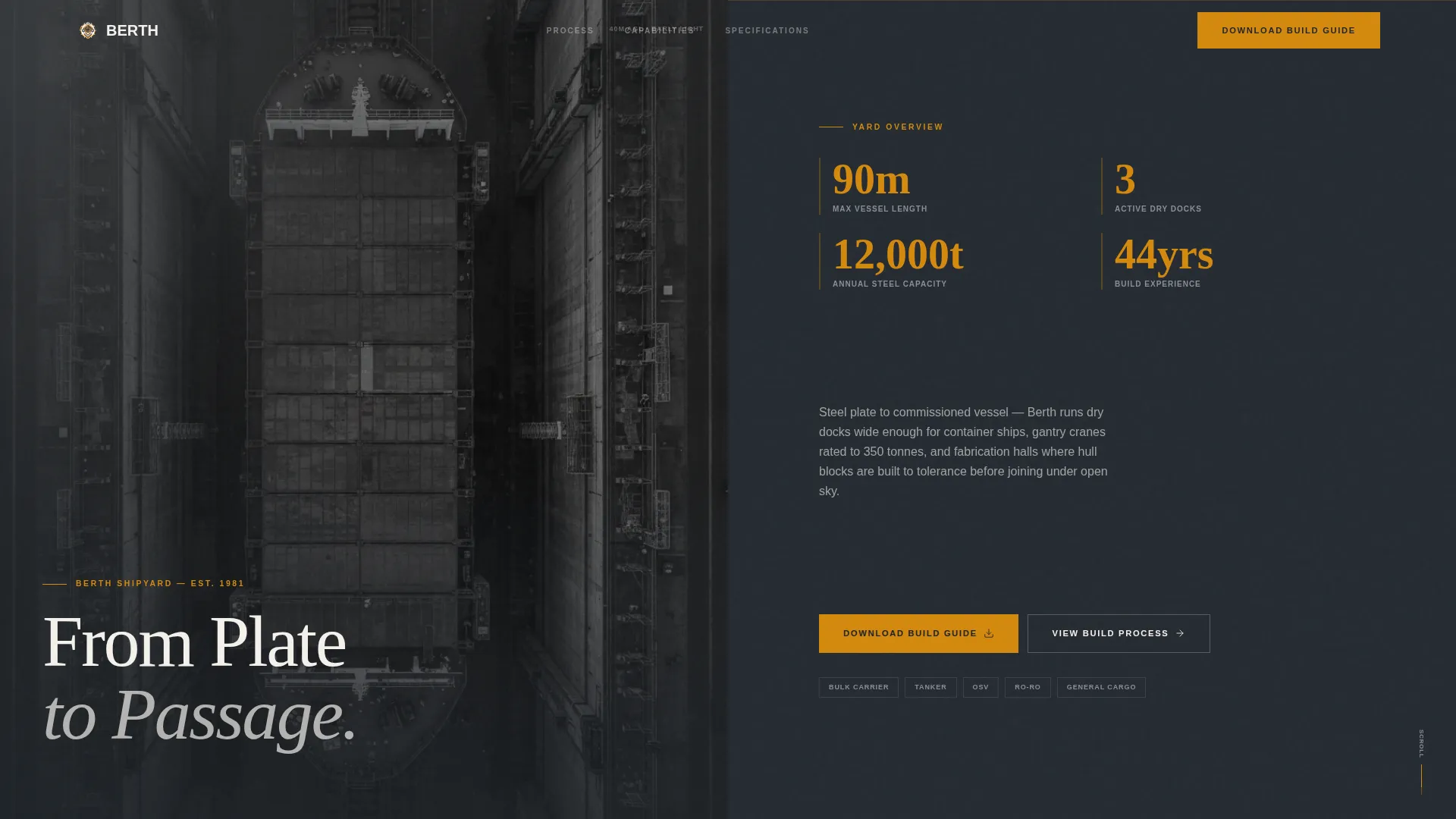 Commercial Shipyard Landing Page Template