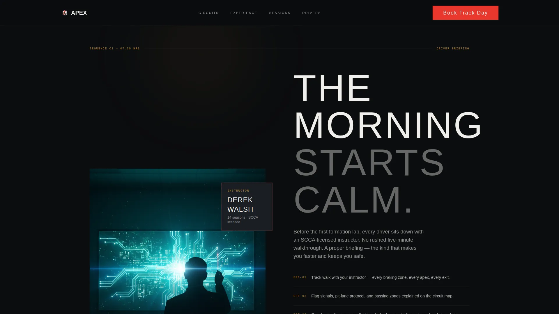 Motorsport Track Day Landing Page Template