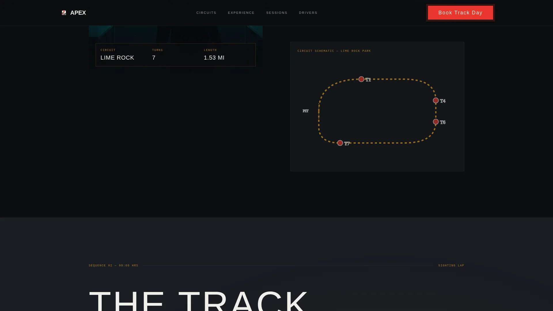 Motorsport Track Day Landing Page Template