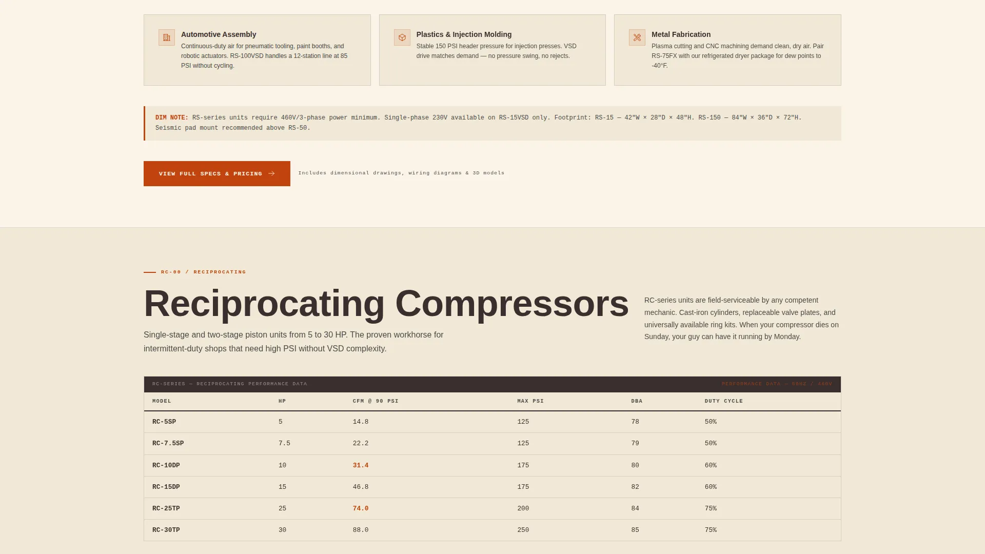 Industrial Compressor Landing Page Template