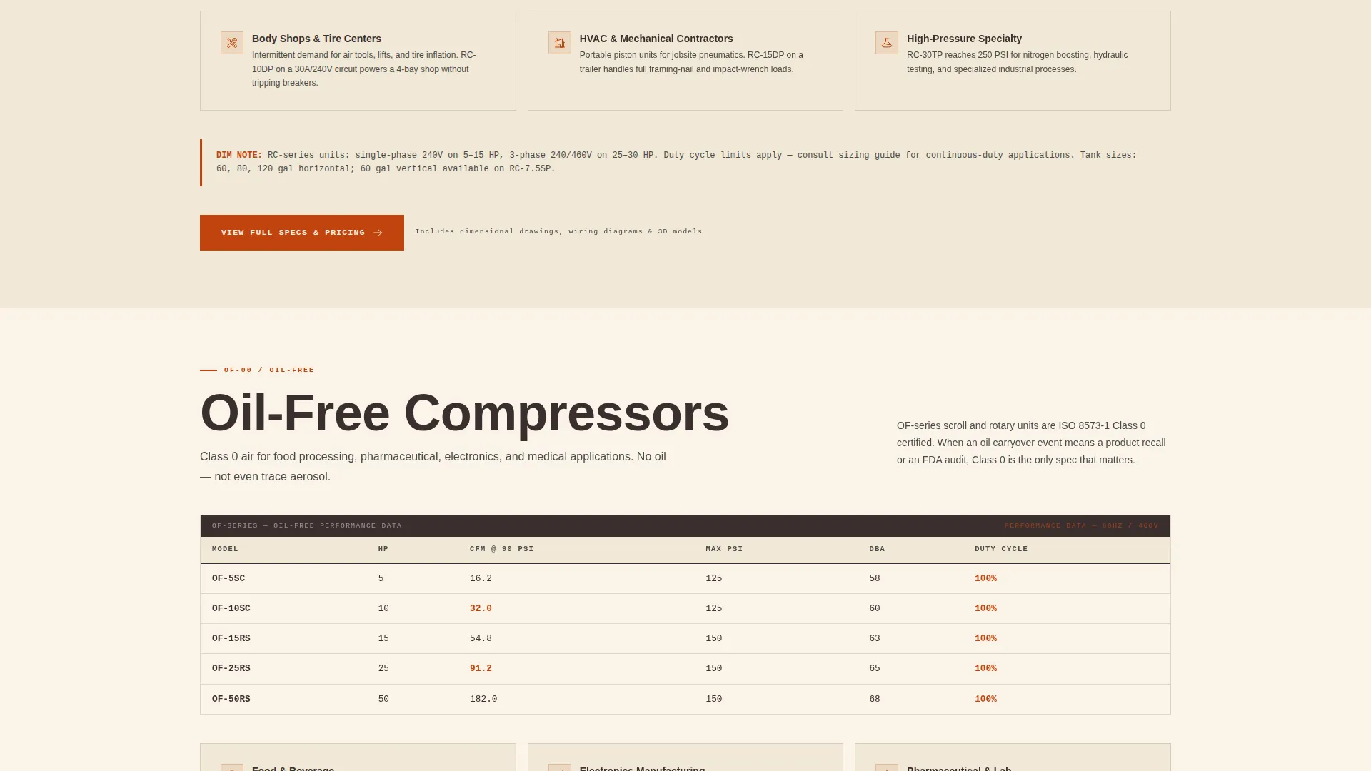 Industrial Compressor Landing Page Template
