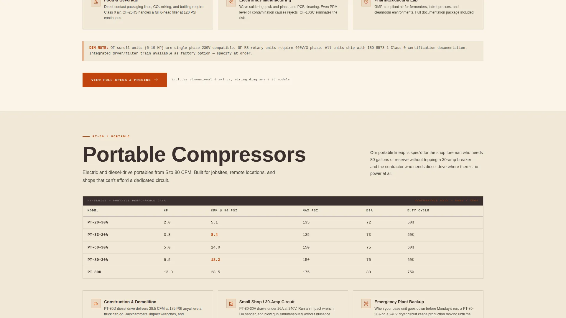 Industrial Compressor Landing Page Template