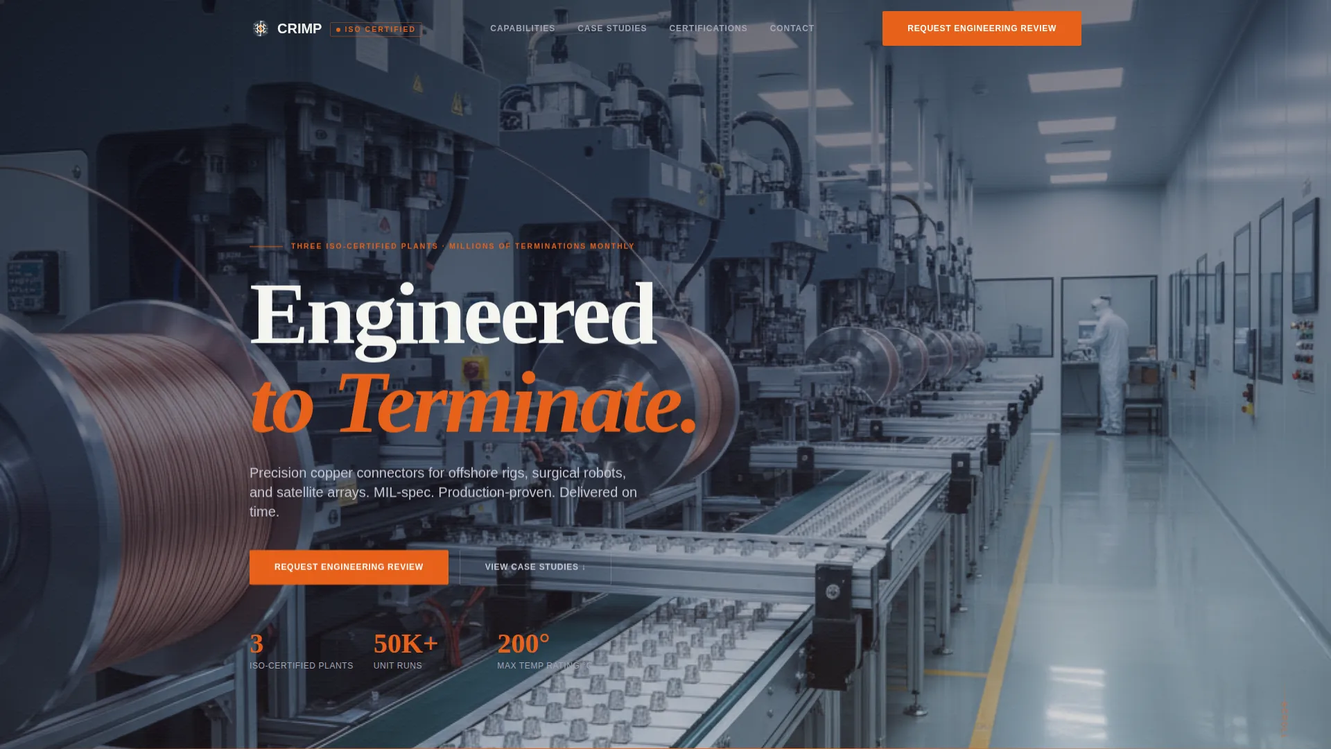 Precision Connector Manufacturer Landing Page Template