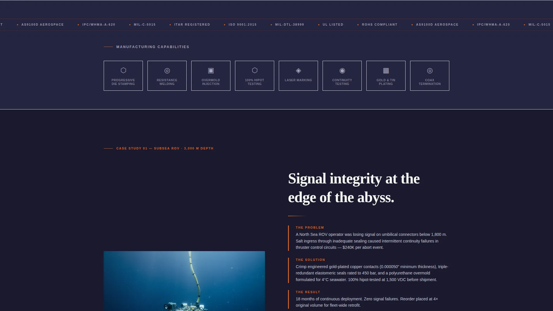 Precision Connector Manufacturer Landing Page Template