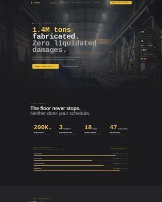 Construction Contract Manufacturer Landing Page Template