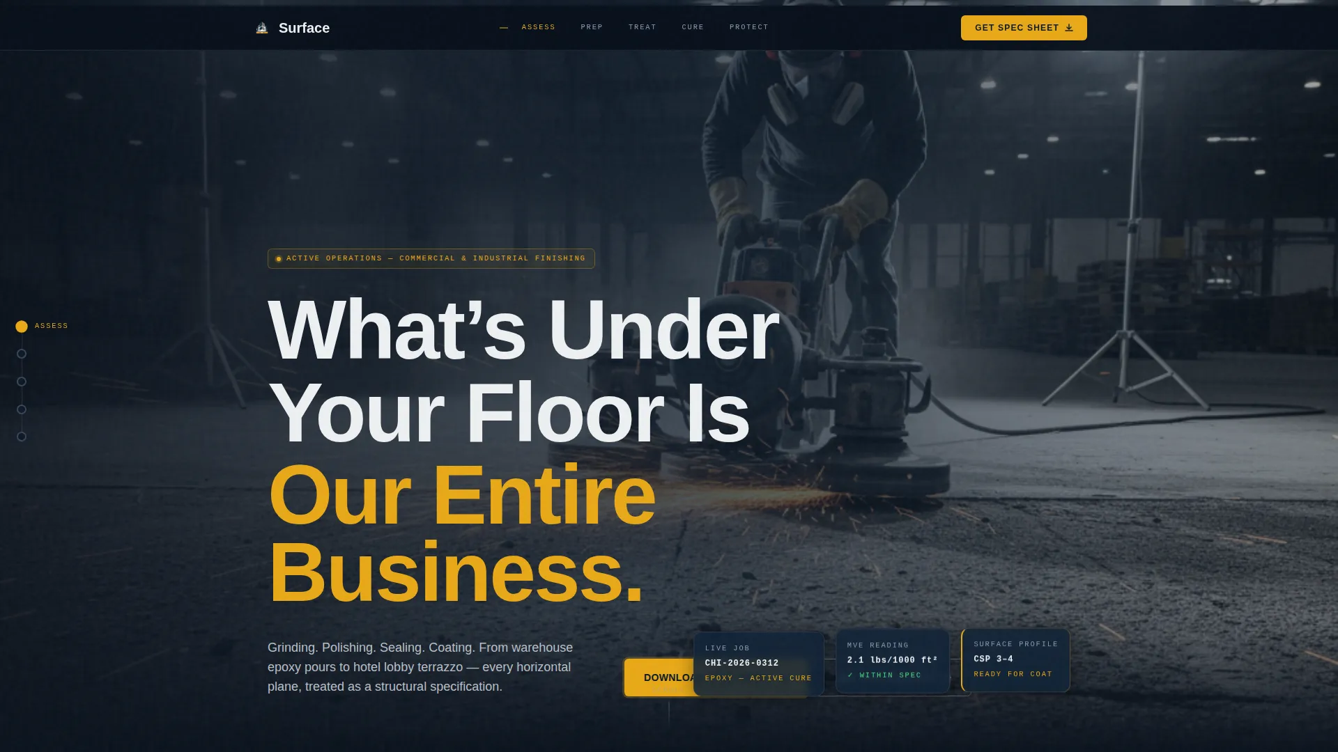 Precision Floor Finishing Landing Page Template