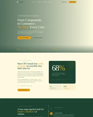 Consumer Goods Assembly Service Landing Page