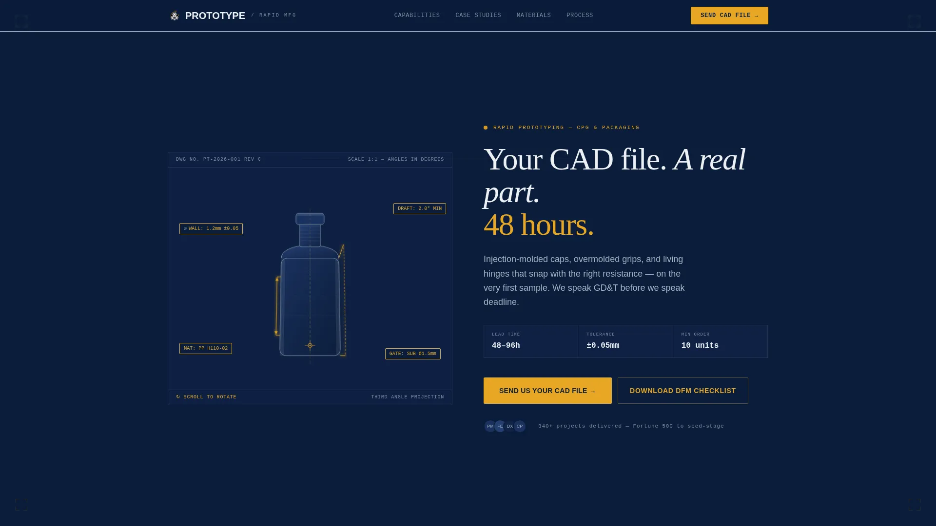 Precision Manufacturing Landing Page Template