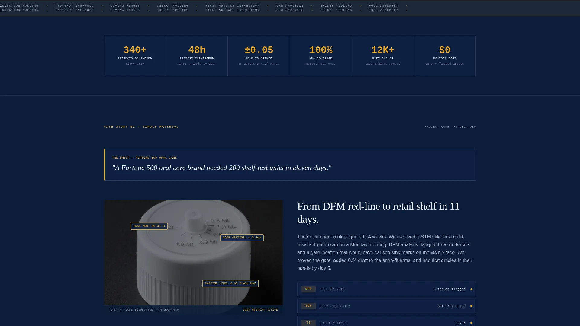 Precision Manufacturing Landing Page Template