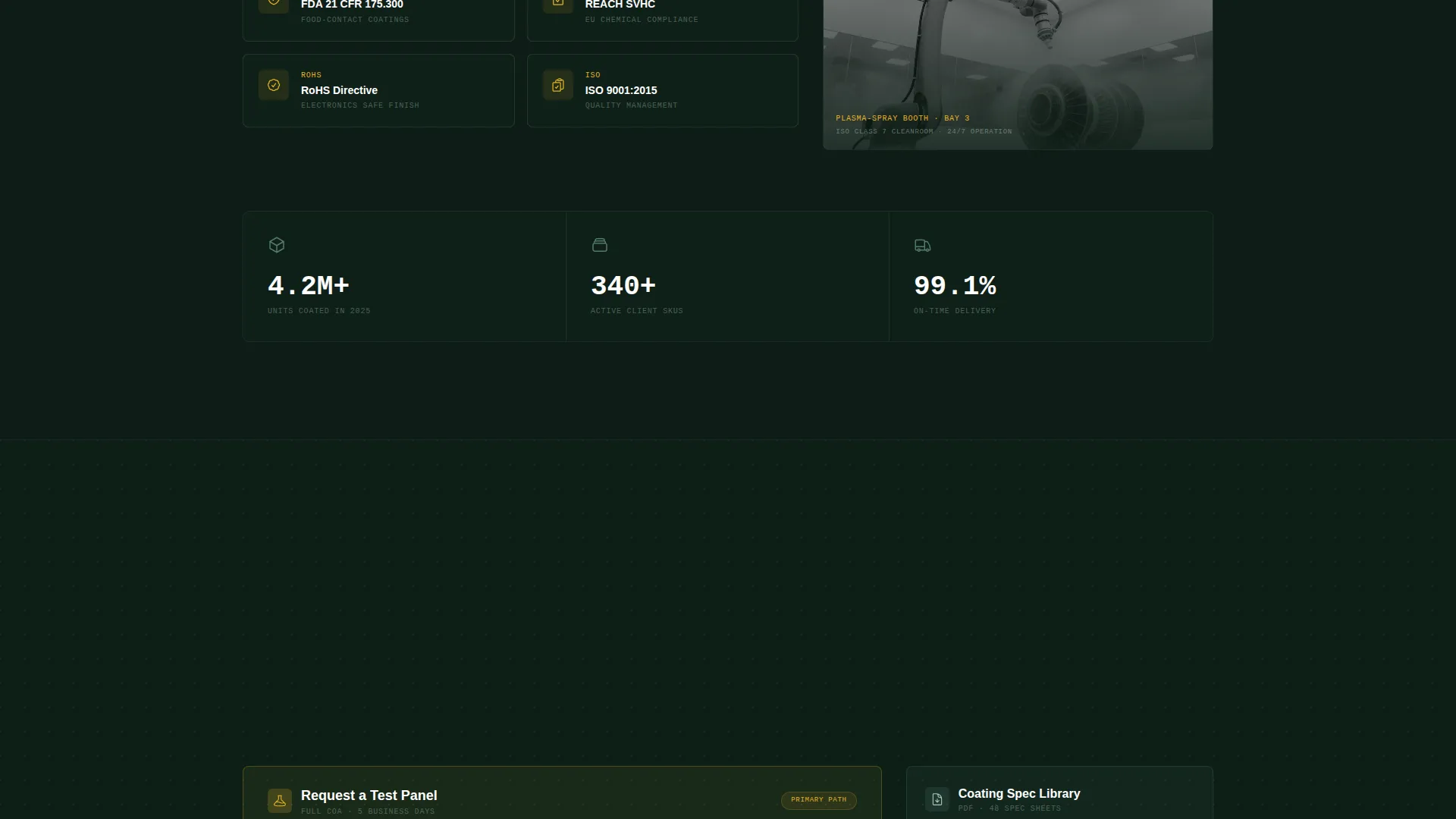 Industrial Finishing Dashboard Landing Page Template