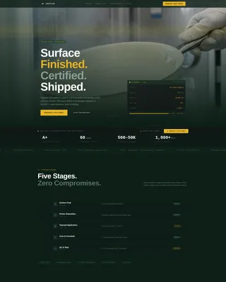 Industrial Finishing Dashboard Landing Page Template