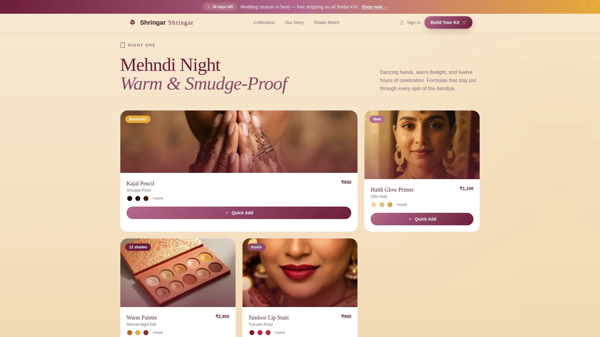Radiant Bridal | Free Website Template | Rocket