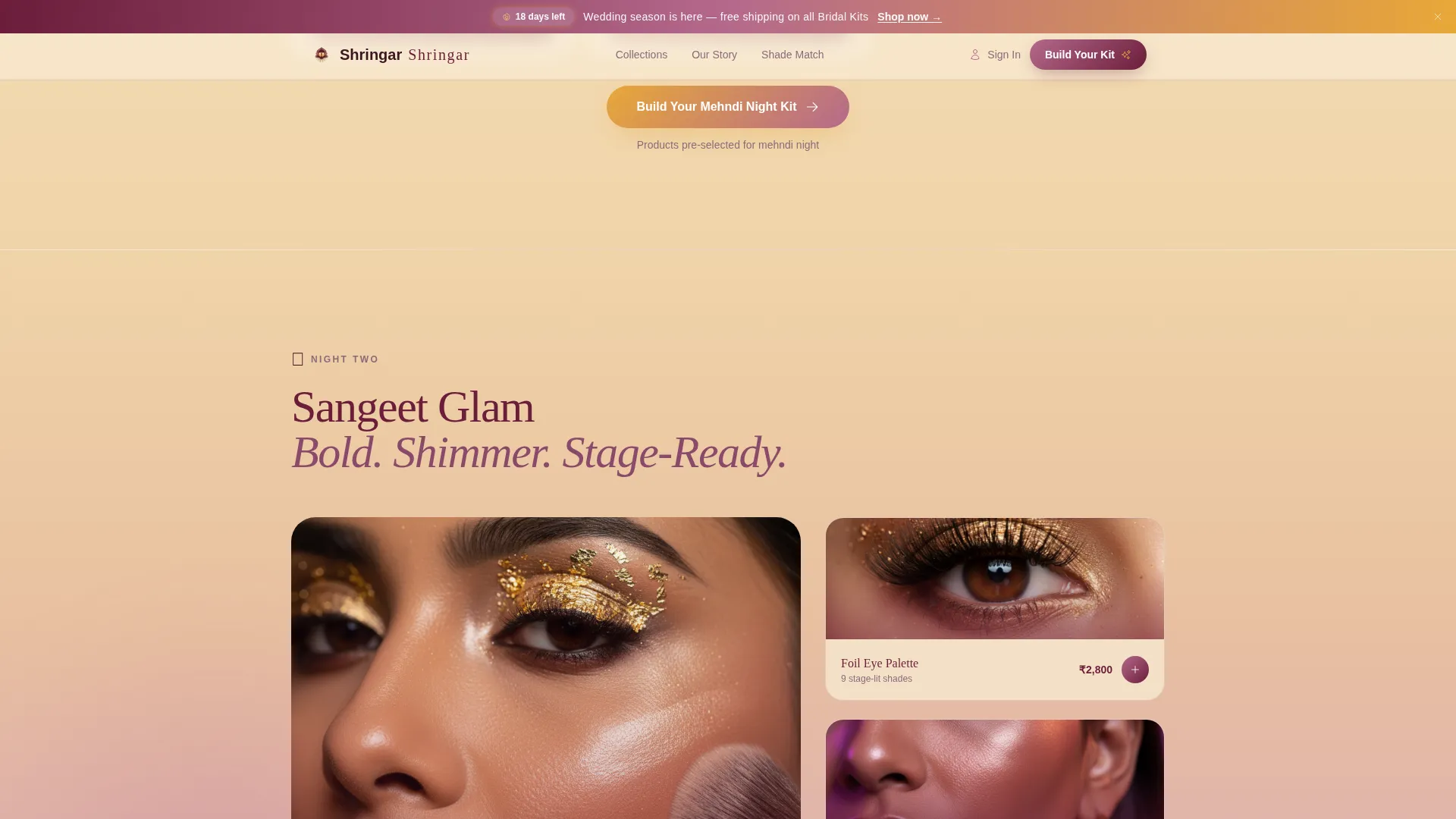 Radiant Bridal | Free Website Template | Rocket