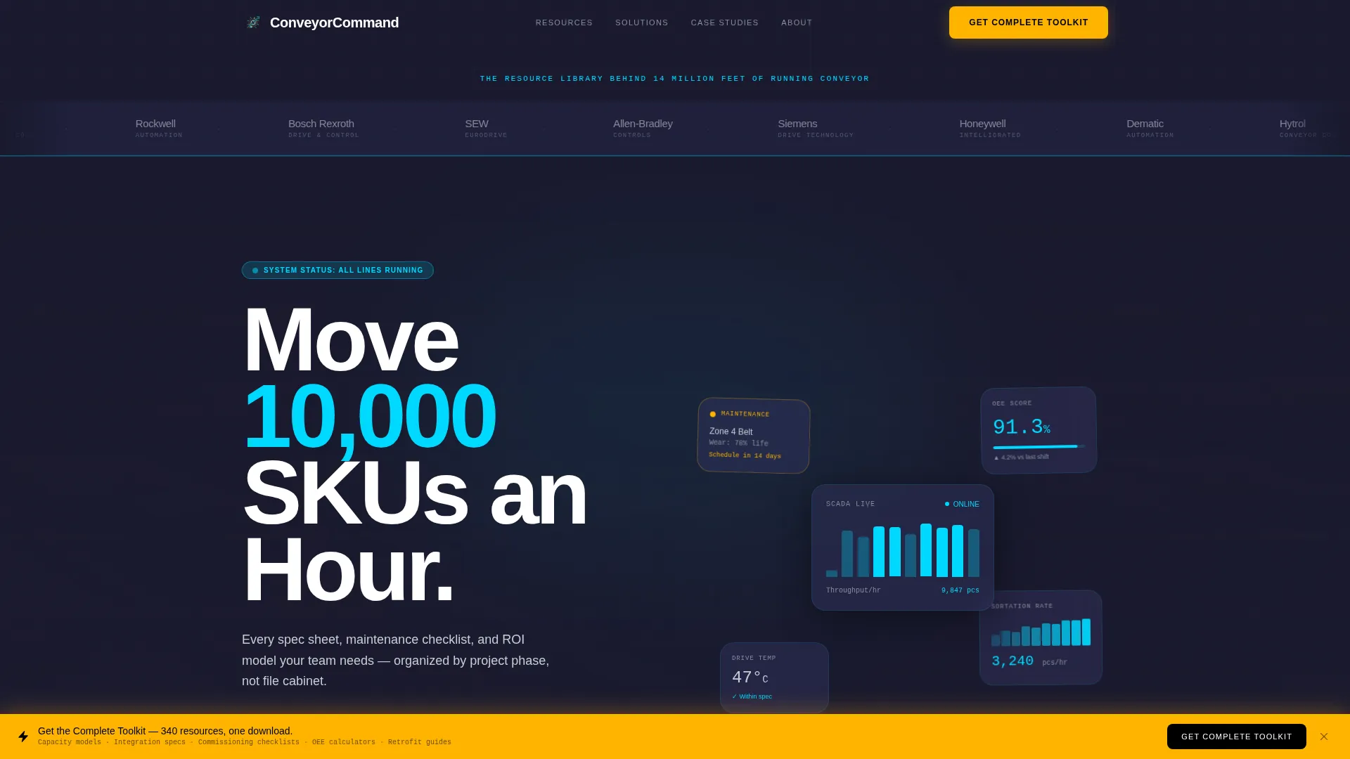 Material Handling Landing Page Template