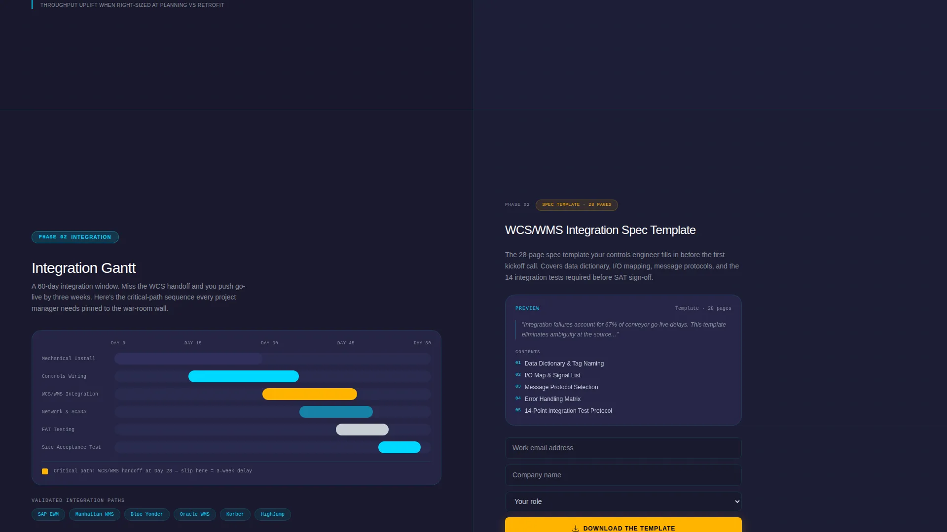 Material Handling Landing Page Template