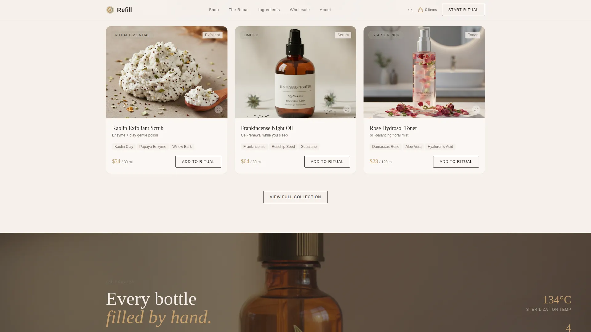 Organic & Natural Beauty Brand Professional Website Template