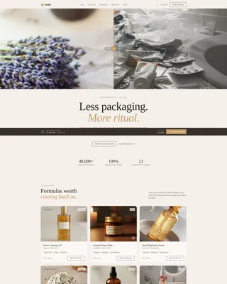 Organic & Natural Beauty Brand Professional Website Template