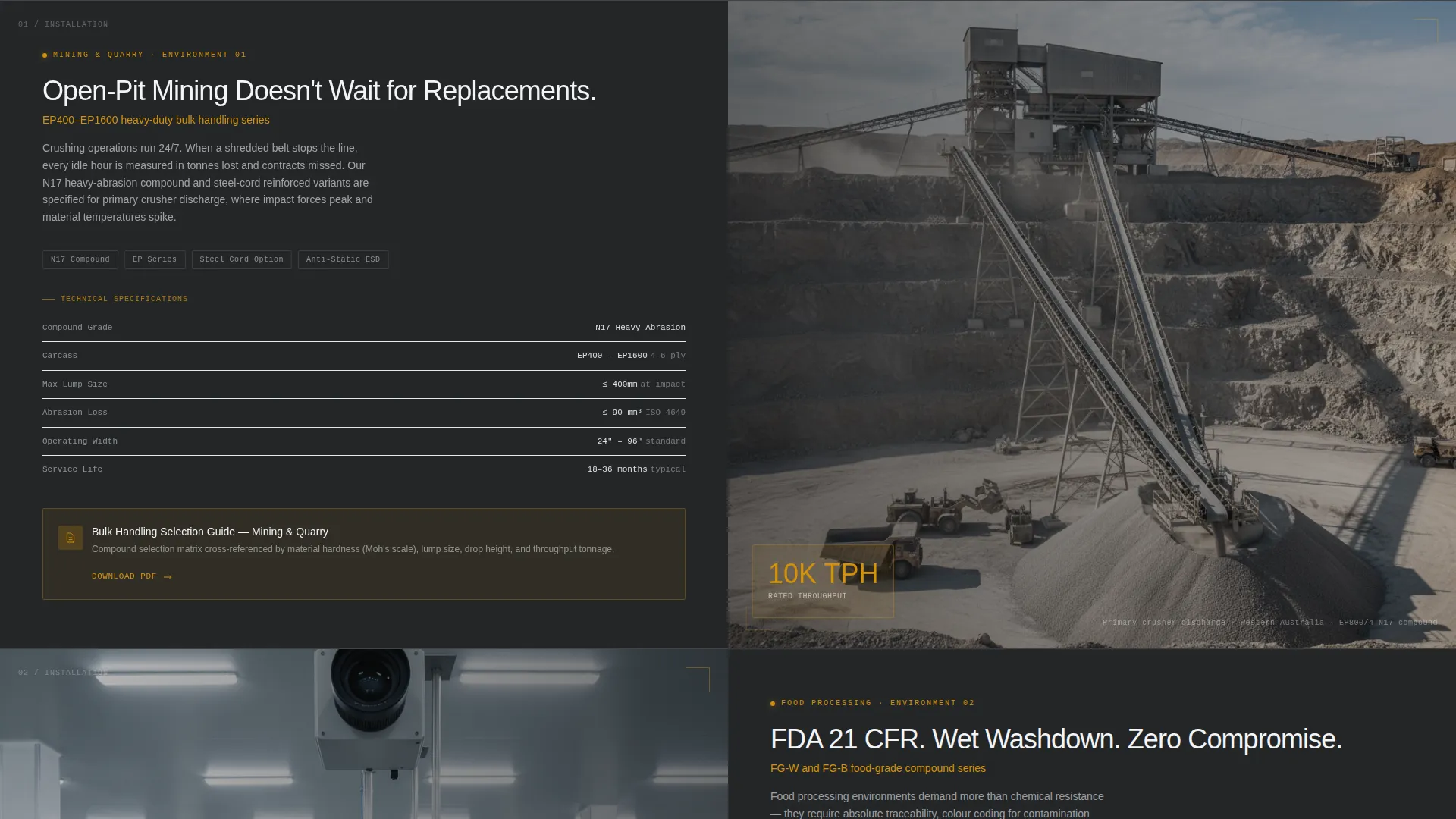 Conveyor Belt Manufacturer Landing Page Template