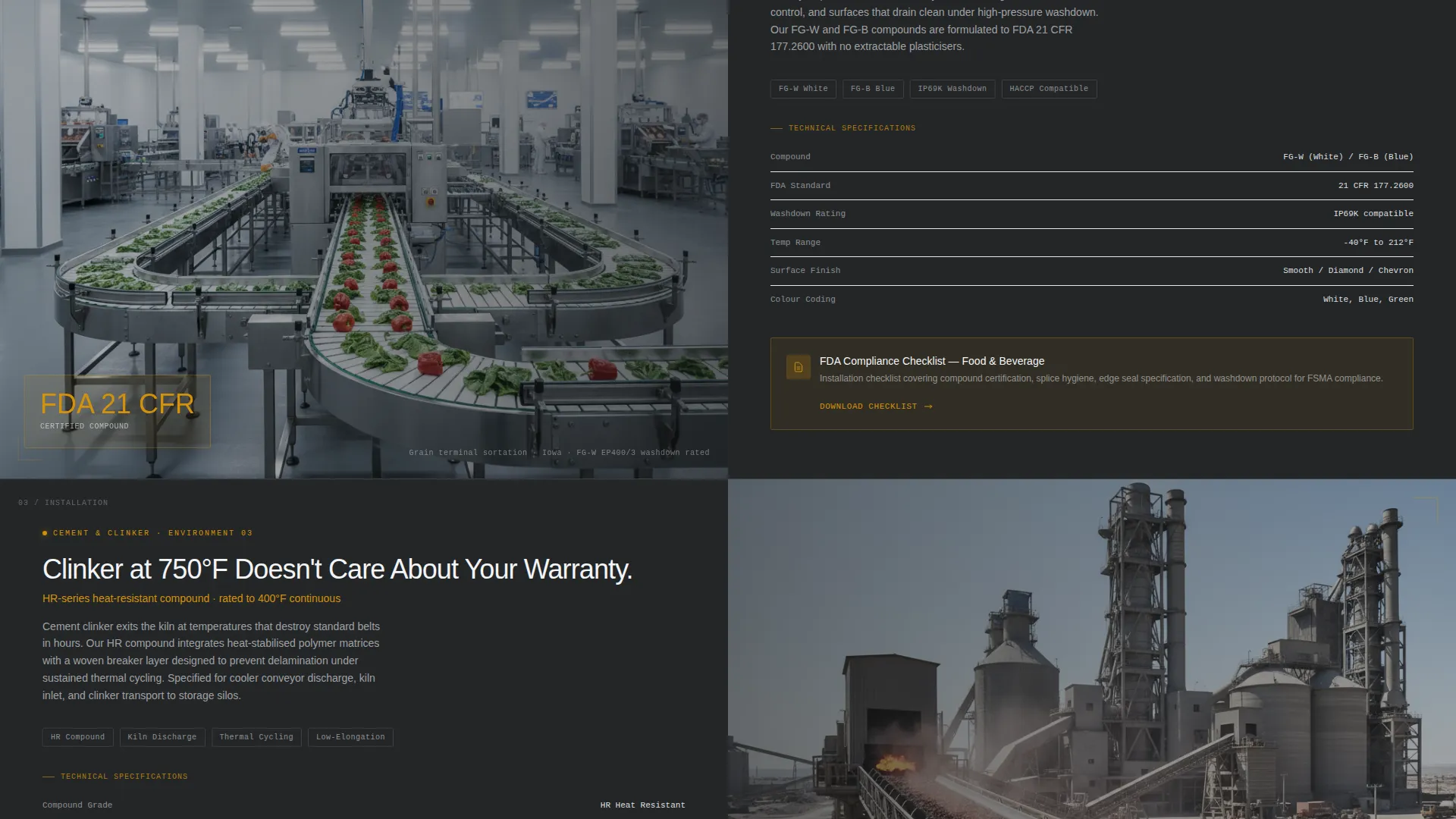 Conveyor Belt Manufacturer Landing Page Template