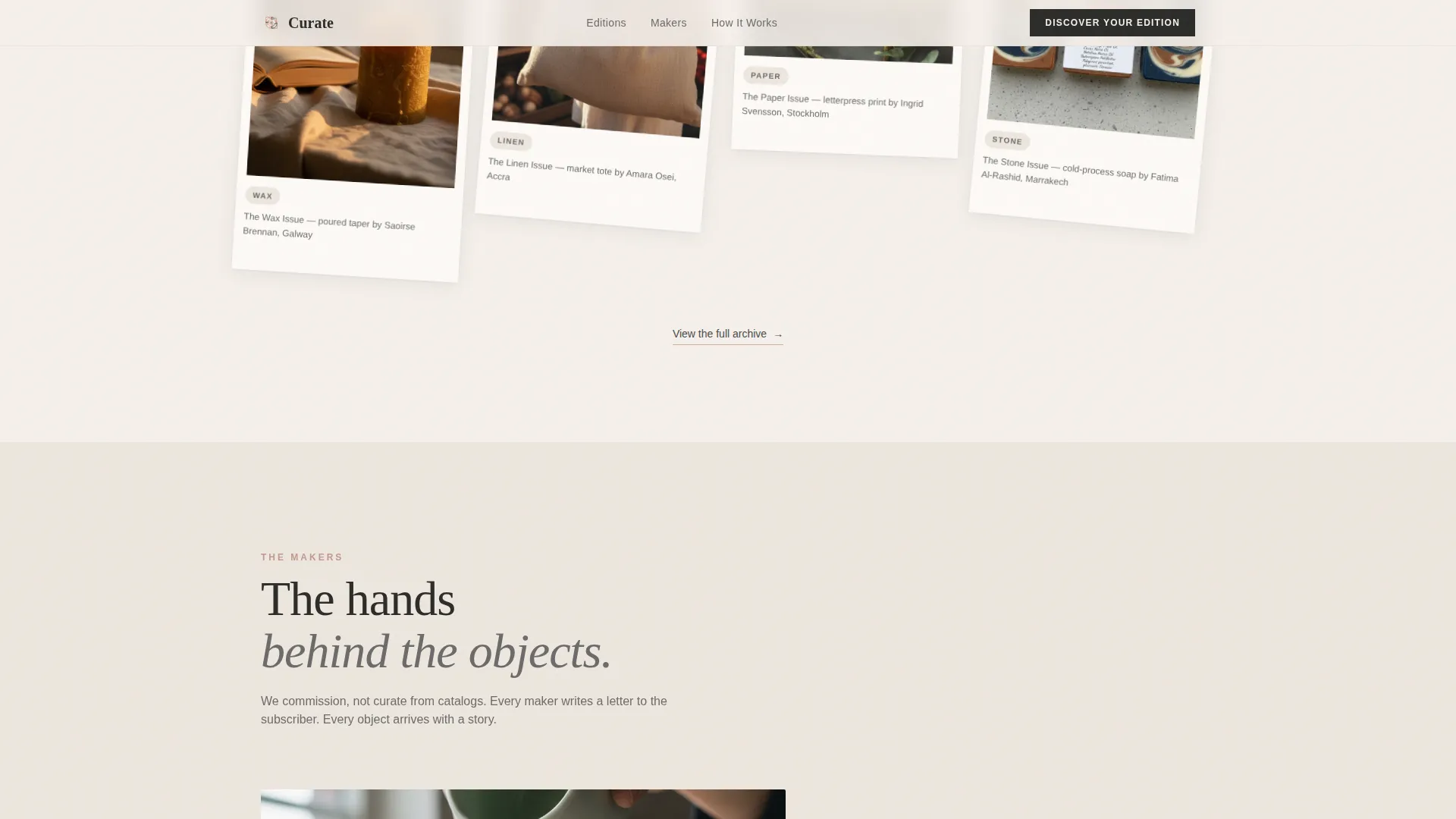 Artisan Subscription Landing Page Template