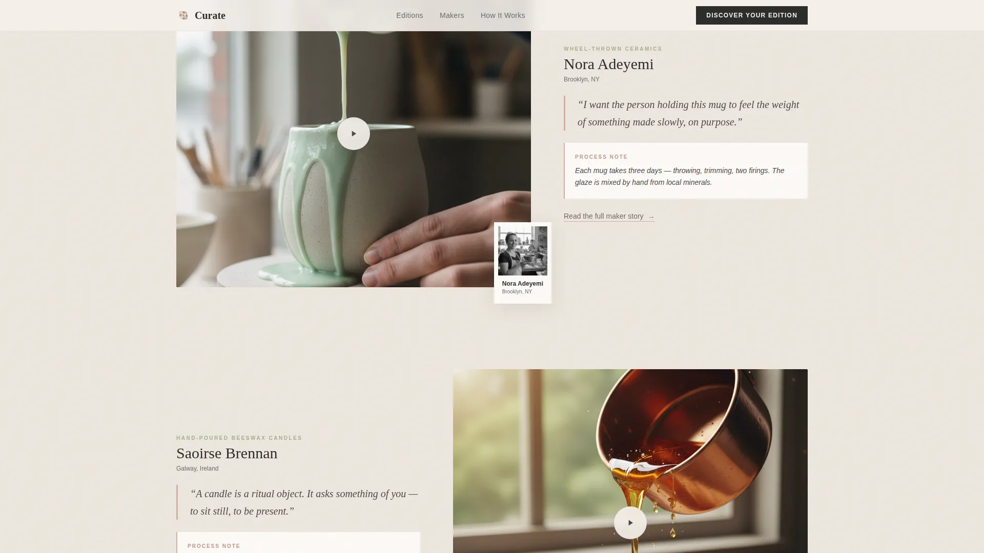 Artisan Subscription Landing Page Template