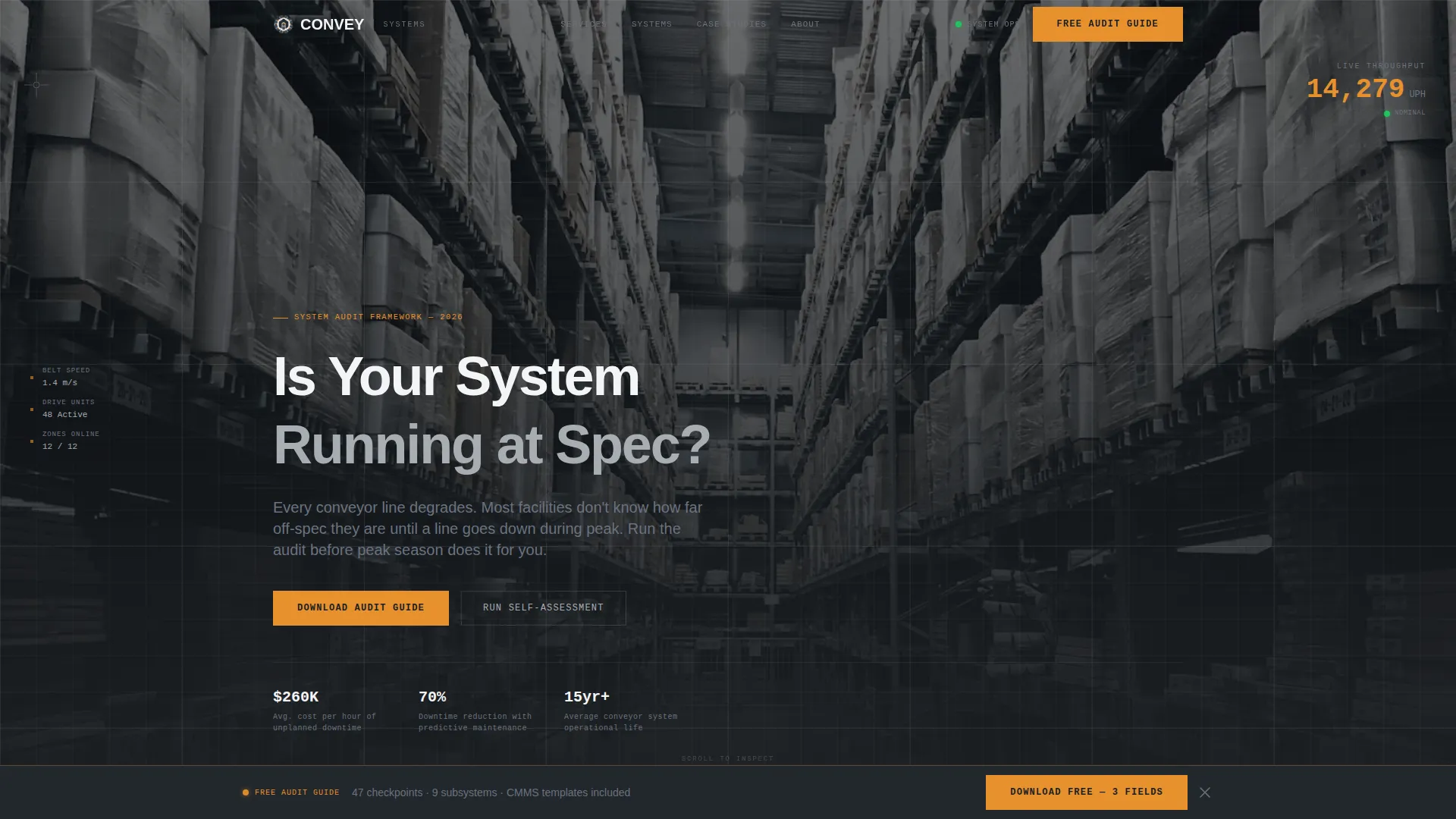 Conveyor Systems Audit Landing Page Template