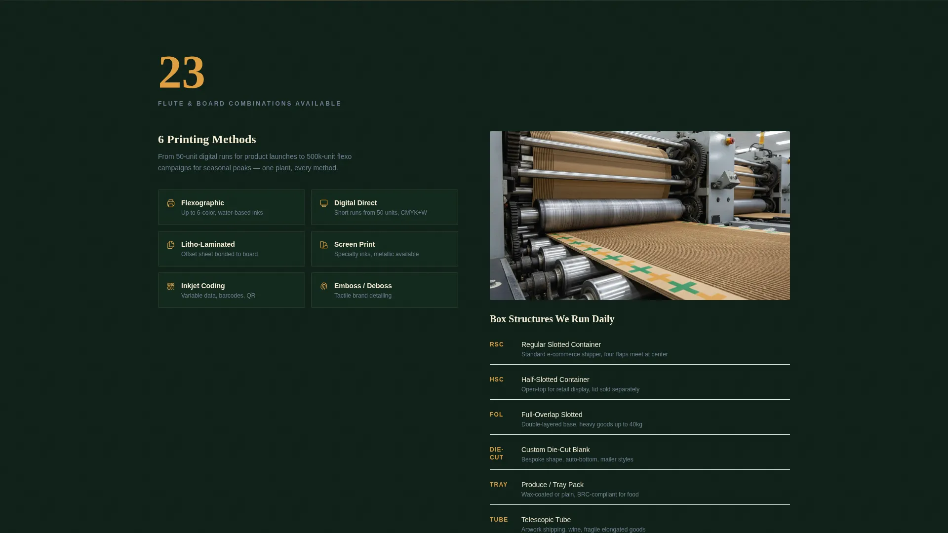 Corrugated Box Manufacturing Landing Page Template