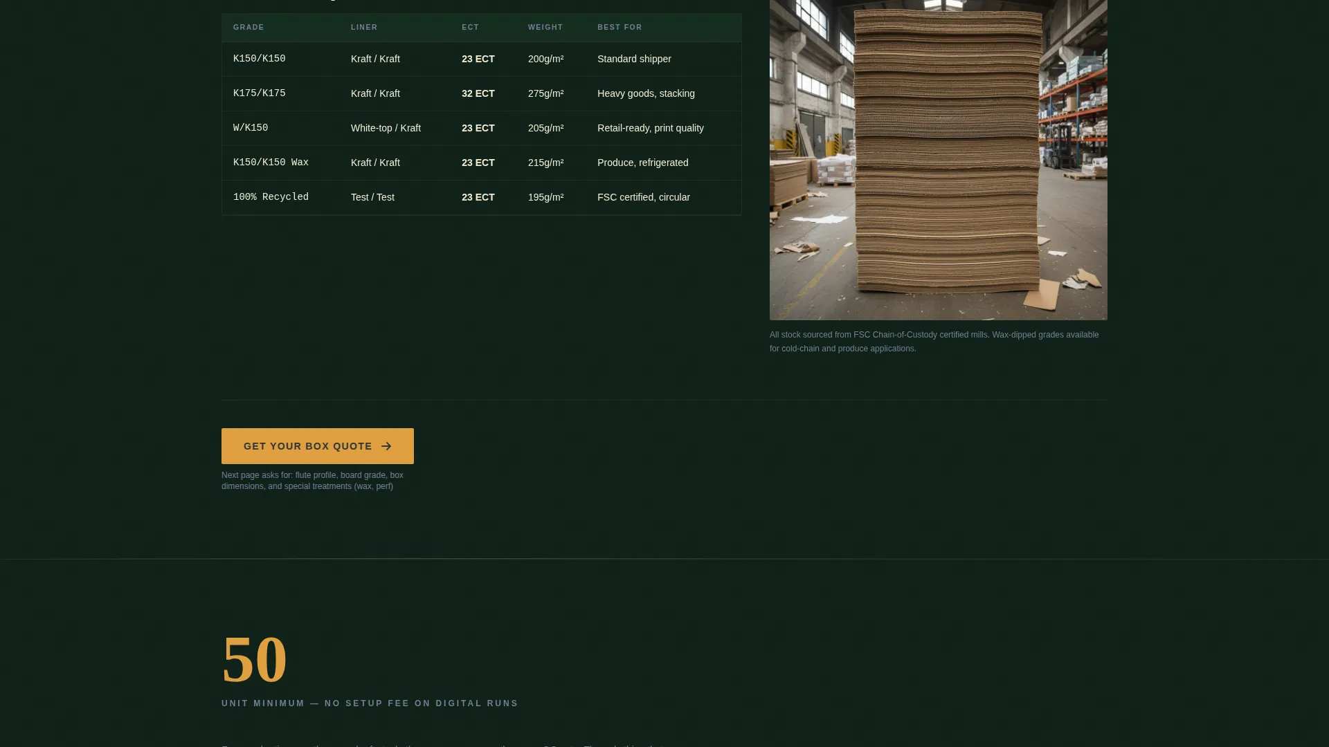 Corrugated Box Manufacturing Landing Page Template