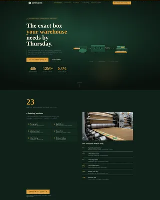 Corrugated Box Manufacturing Landing Page Template