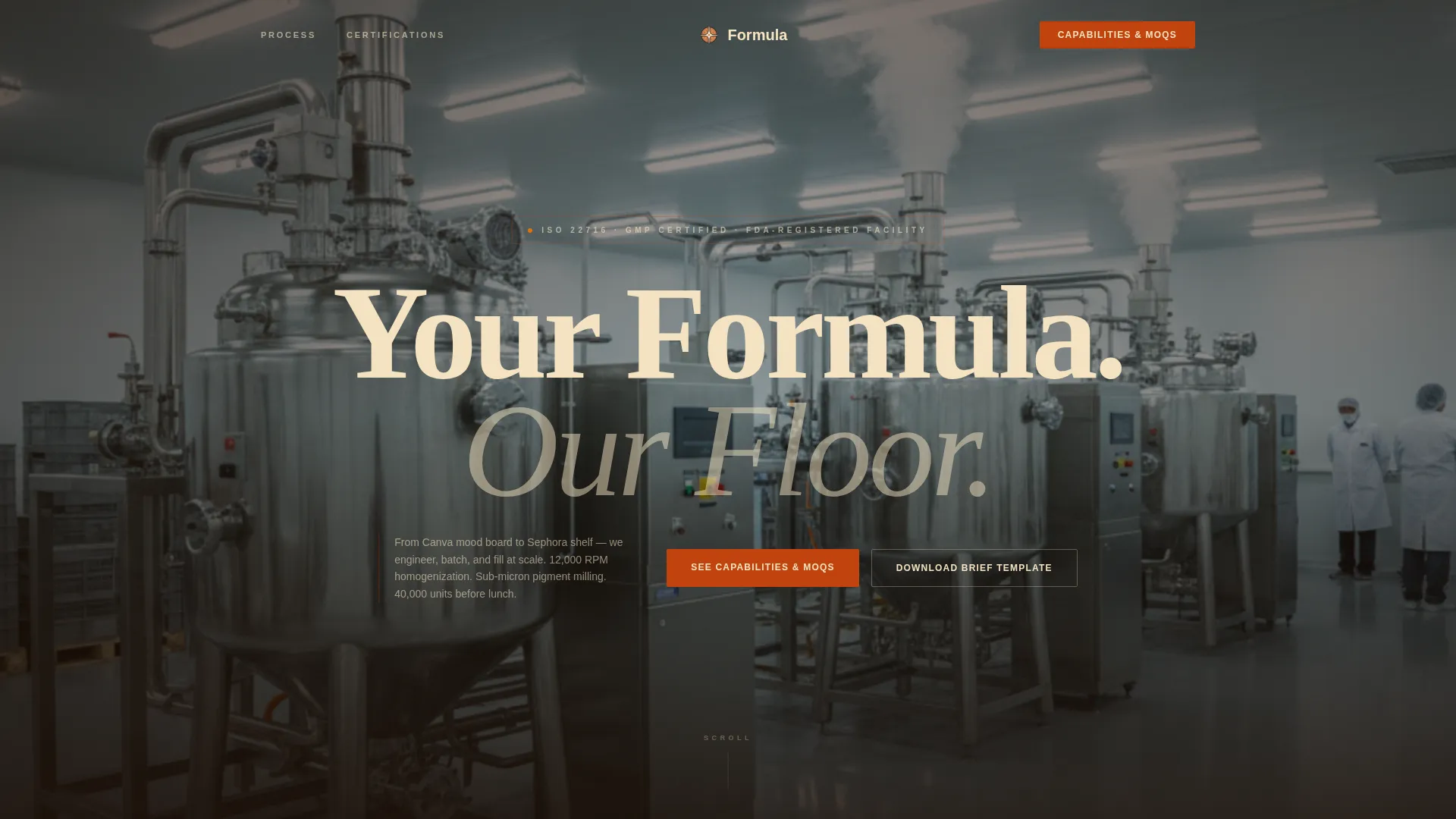 Manufacturing Landing Page Template | Formula