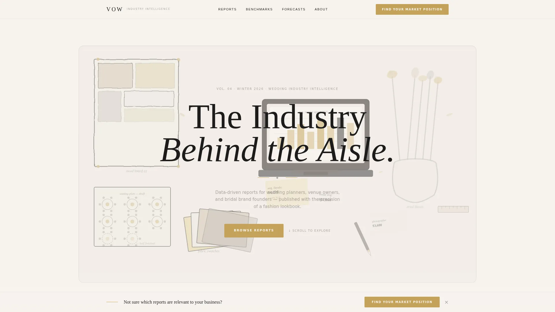 Elegant Wedding Industry Report Blog Landing Page